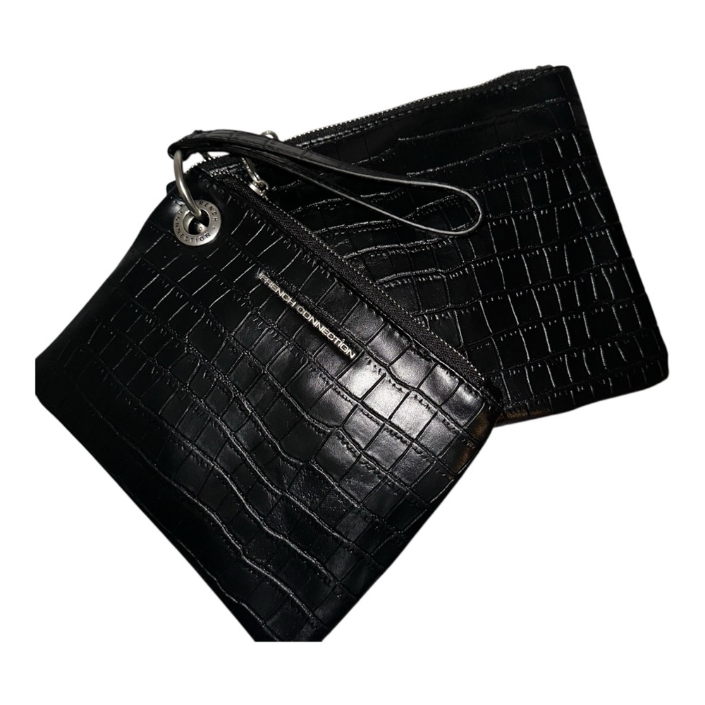 FRENCH CONNECTION Dale‎ Croc DoubleSlim Pouches Wristlet NWT Zippered $48 MSRP